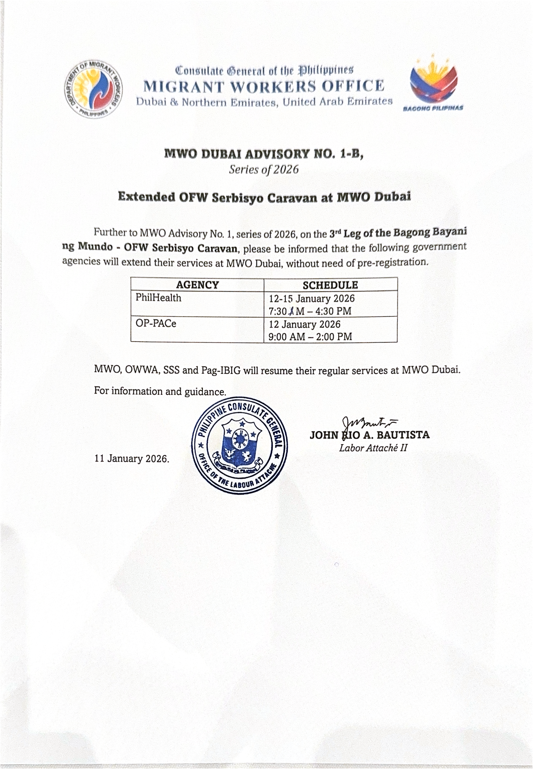 𝐌𝐖𝐎 𝐃𝐔𝐁𝐀𝐈 𝐀𝐃𝐕𝐈𝐒𝐎𝐑𝐘 𝐍𝐎. 𝟏-𝐁, 𝐒𝐞𝐫𝐢𝐞𝐬 𝐨𝐟 𝟐𝟎𝟐𝟔, 𝐄𝐱𝐭𝐞𝐧𝐝𝐞𝐝 𝐎𝐅𝐖 𝐒𝐞𝐫𝐛𝐢𝐬𝐲𝐨 𝐂𝐚𝐫𝐚𝐯𝐚𝐧 𝐚𝐭 𝐌𝐖𝐎 𝐃𝐮𝐛𝐚𝐢