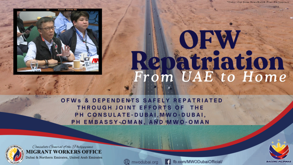 𝐒𝐮𝐜𝐜𝐞𝐬𝐬𝐟𝐮𝐥 𝐑𝐞𝐩𝐚𝐭𝐫𝐢𝐚𝐭𝐢𝐨𝐧 𝐨𝐟 𝐎𝐅𝐖𝐬 𝐚𝐧𝐝 𝐃𝐞𝐩𝐞𝐧𝐝𝐞𝐧𝐭𝐬 𝐭𝐡𝐫𝐨𝐮𝐠𝐡 𝐉𝐨𝐢𝐧𝐭 𝐄𝐟𝐟𝐨𝐫𝐭 𝐨𝐟 𝐭𝐡𝐞 𝐏𝐡𝐢𝐥𝐢𝐩𝐩𝐢𝐧𝐞 𝐄𝐦𝐛𝐚𝐬𝐬𝐲 𝐢𝐧 𝐎𝐦𝐚𝐧, 𝐏𝐡𝐢𝐥𝐢𝐩𝐩𝐢𝐧𝐞 𝐂𝐨𝐧𝐬𝐮𝐥𝐚𝐭𝐞 𝐆𝐞𝐧𝐞𝐫𝐚𝐥 𝐢𝐧 𝐃𝐮𝐛𝐚𝐢, 𝐌𝐖𝐎 𝐚𝐧𝐝 𝐎𝐖𝐖𝐀 𝐃𝐮𝐛𝐚𝐢 𝐚𝐧𝐝 𝐎𝐦𝐚𝐧