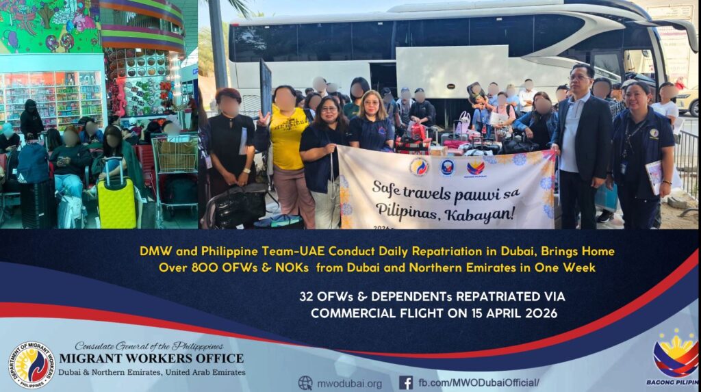 𝐃𝐌𝐖 𝐀𝐍𝐃 𝐏𝐇𝐈𝐋𝐈𝐏𝐏𝐈𝐍𝐄 𝐓𝐄𝐀𝐌-𝐔𝐀𝐄 𝐂𝐎𝐍𝐃𝐔𝐂𝐓 𝐃𝐀𝐈𝐋𝐘 𝐑𝐄𝐏𝐀𝐓𝐑𝐈𝐀𝐓𝐈𝐎𝐍 𝐈𝐍 𝐃𝐔𝐁𝐀𝐈, 𝐁𝐑𝐈𝐍𝐆𝐒 𝐇𝐎𝐌𝐄 𝐎𝐕𝐄𝐑 𝟖𝟎𝟎 𝐎𝐅𝐖𝐬 𝐀𝐍𝐃 𝐍𝐎𝐊𝐬 𝐅𝐑𝐎𝐌 𝐃𝐔𝐁𝐀𝐈 𝐀𝐍𝐃 𝐍𝐎𝐑𝐓𝐇𝐄𝐑𝐍 𝐄𝐌𝐈𝐑𝐀𝐓𝐄𝐒 𝐈𝐍 𝐎𝐍 𝐖𝐄𝐄𝐊