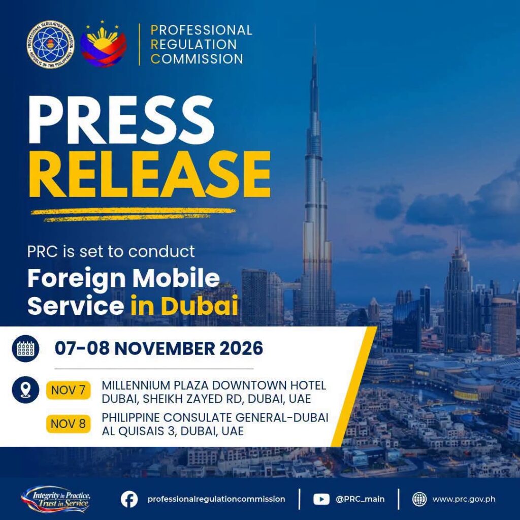 𝐏𝐑𝐂 𝐏𝐑𝐎𝐅𝐄𝐒𝐒𝐈𝐎𝐍𝐀𝐋 𝐑𝐄𝐆𝐔𝐋𝐀𝐓𝐈𝐎𝐍 𝐂𝐎𝐌𝐌𝐈𝐒𝐒𝐈𝐎𝐍 𝐑𝐞𝐠𝐢𝐬𝐭𝐫𝐚𝐭𝐢𝐨𝐧 𝐟𝐨𝐫 𝐭𝐡𝐞 𝐮𝐩𝐜𝐨𝐦𝐢𝐧𝐠 𝟒𝐭𝐡 𝐁𝐚𝐠𝐨𝐧𝐠 𝐁𝐚𝐲𝐚𝐧𝐢 𝐧𝐠 𝐌𝐮𝐧𝐝𝐨: 𝐎𝐅𝐖 𝐒𝐞𝐫𝐯𝐢𝐬𝐲𝐨 𝐂𝐚𝐫𝐚𝐯𝐚𝐧: